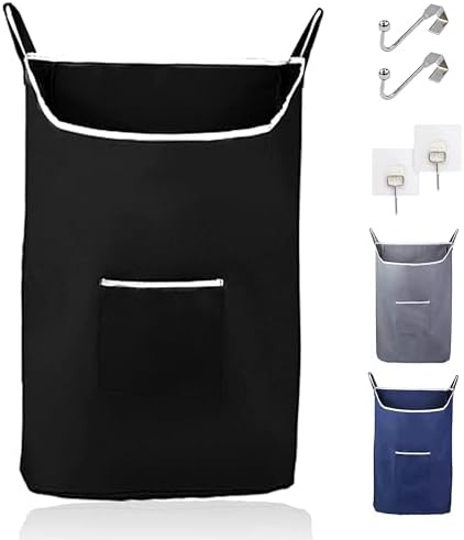 TFLC X-Large Hanging Laundry Hamper bag, 20x3.75x31", Black-XL by TheFineLivingCompany