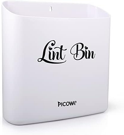 Picowe Magnetic Laundry Storage, Large Lint Holder Bin for Laundry Room, Space-Saving Trash Container Hanging on Dryer, Washer or Wall Mount (Gray White) by Picowe