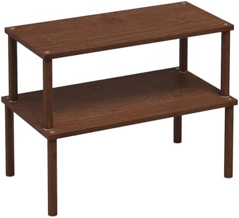 VERTORGAN 2 Pack Cabinet Organizer Shelf,Bamboo Countertop(Large,Brown) by VERTORGAN