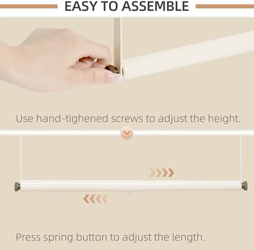 STORAGE MANIAC Adjustable Closet Rod for Hanging Clothes, 1 Pack White - Image 5