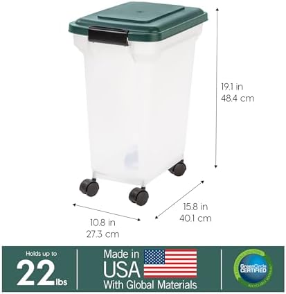 IRIS USA Airtight Pet Food Container, Up to 22 lbs, Green - Image 3