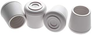 Furnigear Chair Leg Tips Caps Non-Slip Rubber Leg Tips 1-1/4” Inner Diameter Chair Leg Floor Protectors Round White, 24 Pack by Furnigear