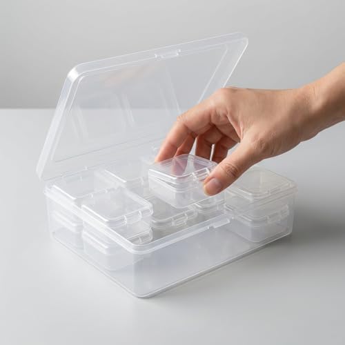 Bead Organizer Box,Mini Clear Plastic Storage Containers Boxes for Bracelet Making DIY Jewelry Craft Nail beads and smll items (white) - Image 5