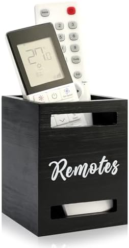 Black Wooden Table Remote Holder Wall Mount Nightstand TV Controller Caddy by Hilislog