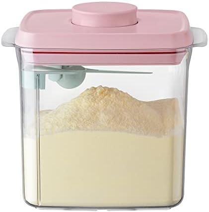 Ankou Formula Container - 1700ml Airtight Formula Dispenser One Button Handy Milk Powder Container BPA-Free Storage Containers with Scoop and Scraper Transparent 730g by ANKOU