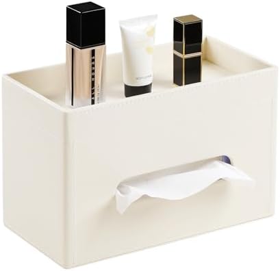Plus Size Tissue Box Cover, Rectangle Tissue Box Organizer, Beige by MEIBOOCH