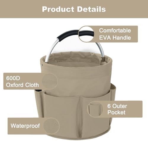 Cleaning Caddy with Handle, Cleaning Supplies Organizer Collapsible Bucket - Image 5