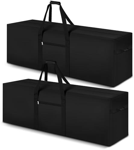 2 Pcs 60 x 17 x 20 Inch, 332 L Large Storage Duffle Bag Black by Hubeii