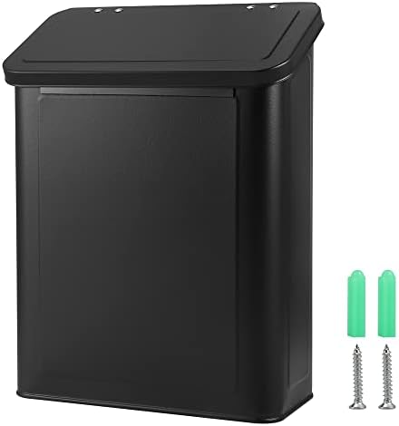 Picowe Magnetic Laundry Storage, Large Metal Lint Holder Bin with Lid for Laundry Room, Space-Saving Trash Container Hanging on Dryer, Washer or Wall Mount Trash Bin (Black) by Picowe