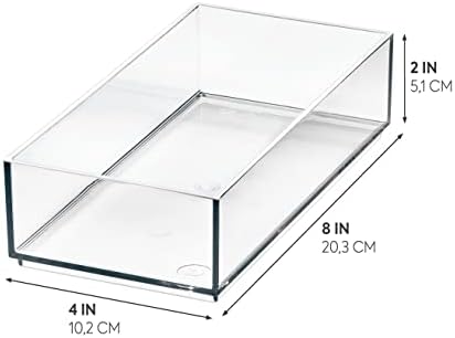iDesign Stackable Makeup Drawer Organizer - Vanity Organizer or Desk Organizer - Clear/Matte White - Image 2
