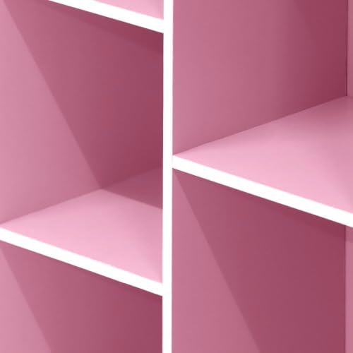 Furinno LUDER 5-Cube Book Shelf, Kids Bookshelf, Toy Storage, White/Pink - Image 5