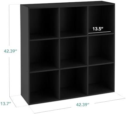 Best Choice Products 9-Cube Storage Organizer, 13.5in Shelf Opening, Bookcase, Display Shelf, Customizable w/ 3 Removable Back Panels – Black - Image 2