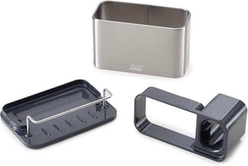 Joseph Joseph Surface Stainless Steel Caddy Sink Area Organizer and Sponge Holder, Gray - Image 4