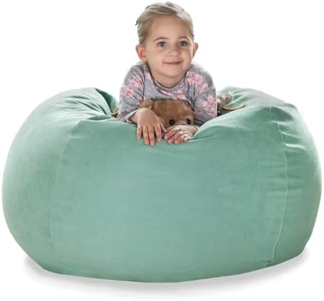 YuppieLife Stuffed Animal Storage Bean Bag Cover, 38" Canvas Toy Organizer by YuppieLife