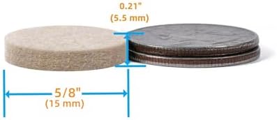 Furnigear Felt Furniture Pads for Hardwood Floors - Self Adhesive Chair Felt Pad, Floor Protector for Furniture Feet, Furniture Sliders Moving Furniture Smoothly, Anti Scratch 108 Pcs 5/8" Round Beige - Image 2