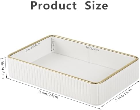 PU Leather Valet Tray,Desk Organizer Tray Nightstand Organizer Trinket Dish Storage Key Bowl Decorative Trays for Phone Wallet Jewelry Watch,Bathroom Bedroom Perfume Vanity Trays,Cream - Image 4