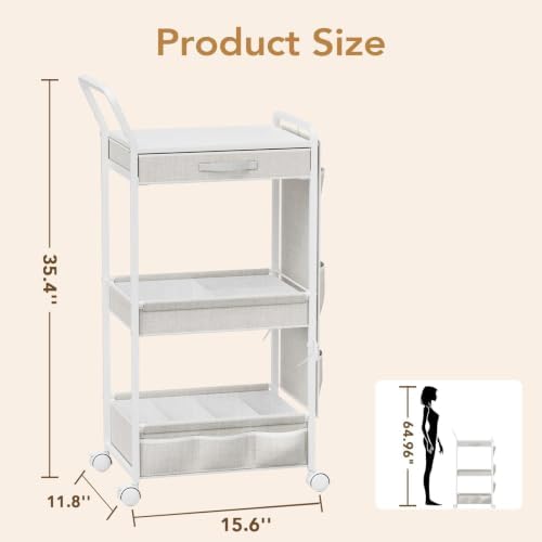 BBLIKE Diaper Caddy Organizer, Baby Cart with Basket and Side Pockets - Image 2