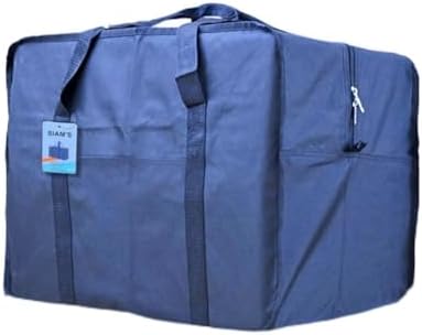 Extra Large Foldable Duffel Bag for Travel – Heavy-Duty Cargo Bag with Zippers & Reinforced Handles, TSA Approved, Water-Resistant size 29 x 24 x 15.5 inch(BLUE, 70lb) by Unknown