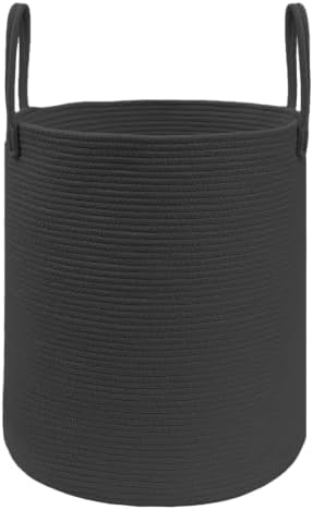 JMvicyroam 60L Cotton Rope Laundry Basket Hamper, Black by JMvicyroam