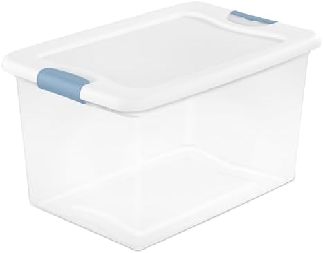 Sterilite 30-Pack Latching Box, Under Bed Storage Bins with Lids, Clear Plastic, 64 Quart - Heavy-Duty Organizing Containers for Closet, Bathroom, and Office by Sterilite
