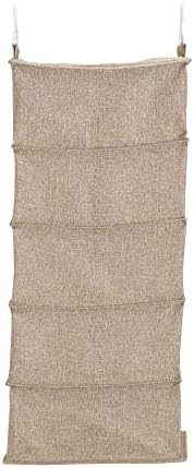 Household Essentials 10‑Pocket Hanging Shoe Organizer with Side‑by‑Side Canvas Storage and 2 Hooks for Support, Beige - Image 7
