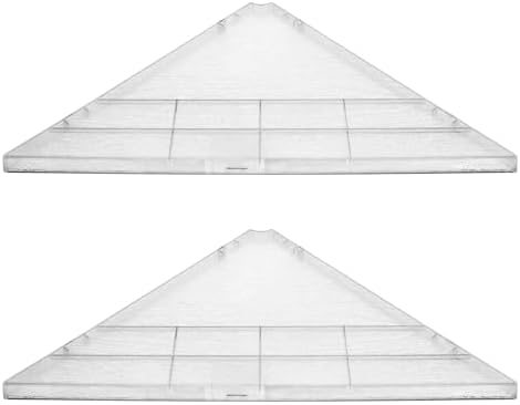 evron Corner Mounting Shelf Set of 2 – Easy to Install Floating Wall Shelves with Wood Grain Finish, Durable and Waterproof ABS Plastic for Kitchen, Bathroom, Living Room Home Décor (Clear) by evron