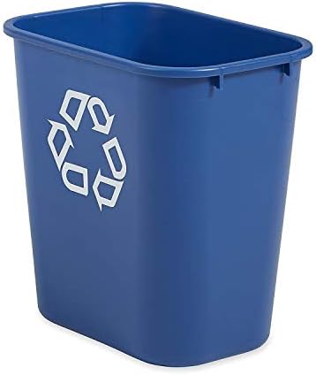 Rubbermaid Commercial Products Deskside Recycling Can, 7-Gallon/28-Quart, Blue Recycling Symbol, Plastic, for Bedroom/Bathroom/Office/Under Desk/Sink, Pack of 4 - Image 3