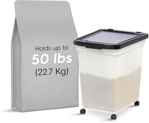 IRIS USA Dog Food Storage Container, Up to 50 lbs, Pearl/Black, Made in USA - Image 4