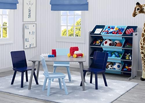 Delta Children Kids Toy Storage Organizer with 12 Plastic Bins - Greenguard Gold Certified, Grey/Blue - Image 6