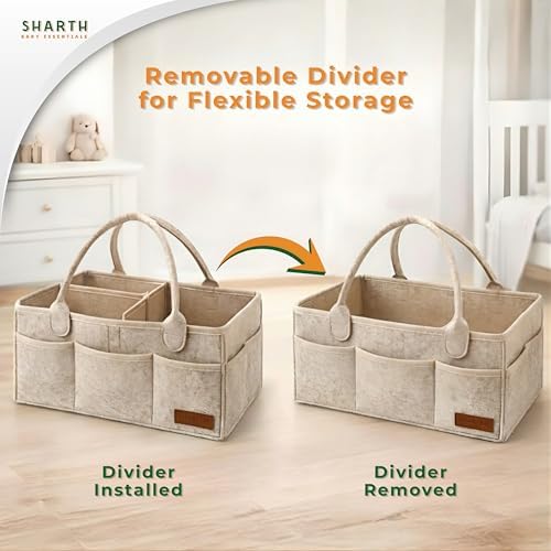 Sharth Baby Diaper Caddy Organizer, Baby Essentials Storage, Nursery Basket - Image 4