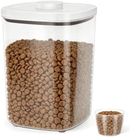 TBMax Dog Cat Food Storage Container 10 Lbs, Stackable Pet Food Dog Treat Container with Pop Up Lids, Airtight Food Storage Bin for Kitchen Organization by TBMax