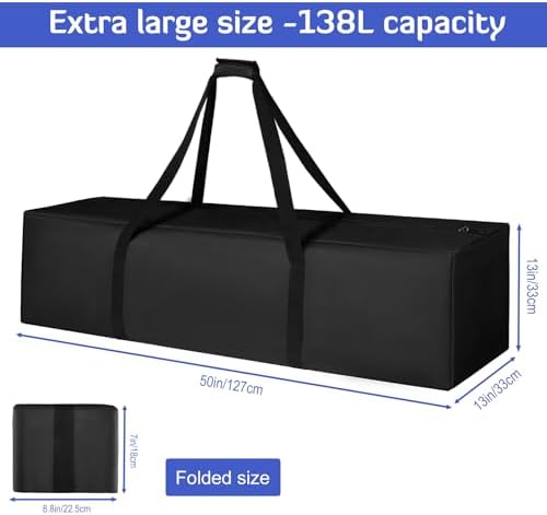 INFANZIA 50in Large Travel Duffel Bag, 600D Water Resistant Foldable, 138L - Image 5