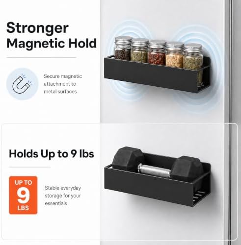 SMRCAD 6 Pack Metal Magnetic Spice Rack for fridge, Heavy Duty - Image 4