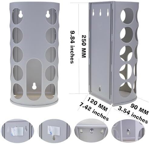 Wall-Mounted Plastic Bag Holder (2 Pack) - Multi-Use Kitchen Organizer for Grocery Bags, Socks & Underwear | Space-Saving Design with Adhesive & Screws - Image 2