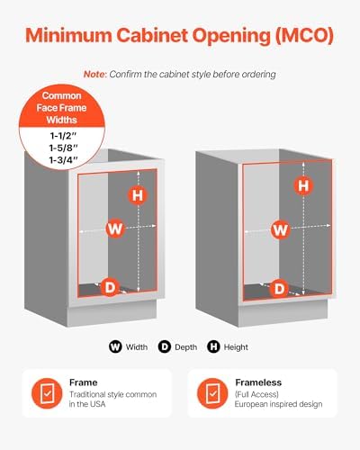 VEVOR Pullout Trash Can for Kitchen Cabinets, 35 QT x2 Double Under Sink Garbage Waste Recycling Bin, Under Mount Waste Container, with Heavy Duty Metal Full Extension Sliding System and Handle Grey - Image 5
