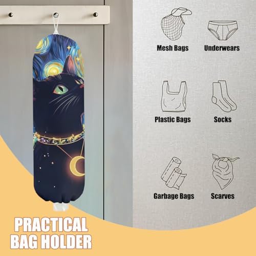 2 Pcs Cat Plastic Bag Holder, Wall Mount Plastic Bag Holders Storage bag - Image 3
