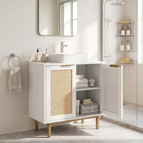 LOKO 24-Inch Under Sink Storage Cabinet, Bathroom Sink Cabinet (White) - Image 4