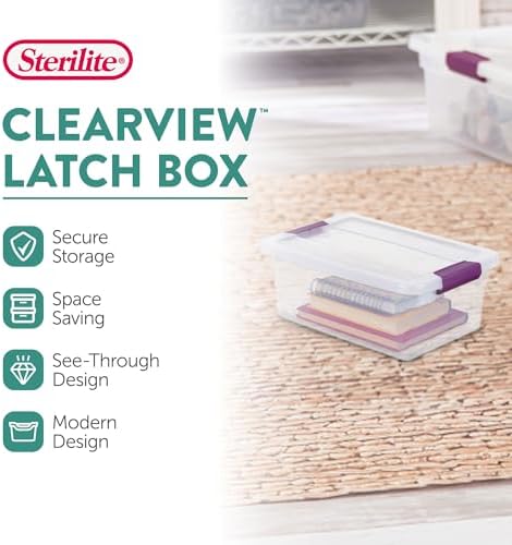 Sterilite ClearView Latch Boxes, Storage Bins with Lids, 6 Quart, 48-Pack - Image 2