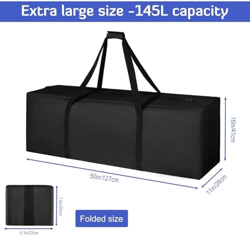 INFANZIA 50*11*16in Large Travel Duffel Bag, Water Resistant Foldable, 145L - Image 5