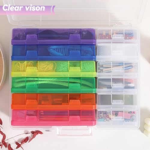 Plastic Storage Box Arts Plastic Container (6Medium Color+ 6Small Clear) - Image 2
