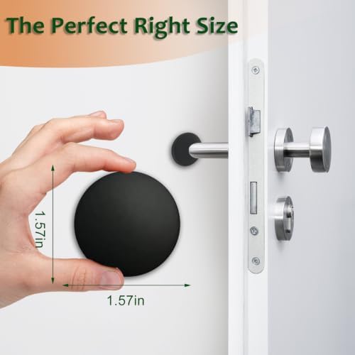 Bovinde Door Stopper Wall Protector,Bumper Knobs 6 PCS (Round Shiny Black) - Image 4