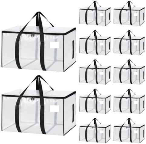 12 Pack Heavy Duty Waterproof Moving Bags, Foldable Totes by Unknown