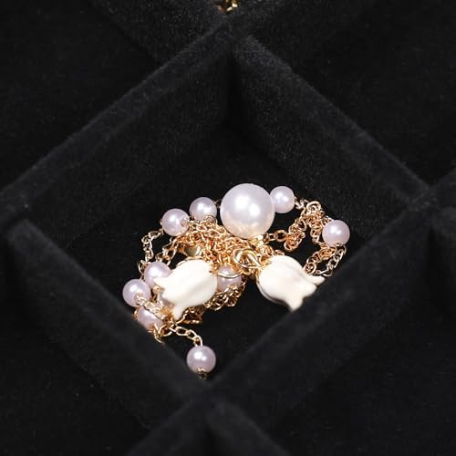 Frebeauty Small Jewelry Organizer for Drawer,Set of 9 Velvet Jewelry Trays - Image 5