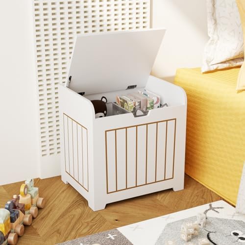 Aenuert Storage Chests, Small Cube Organizer Box,Wooden Entryway Storage (White, Without Handles) - Image 5