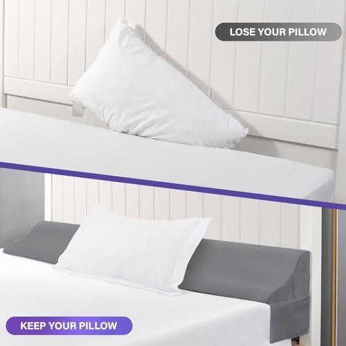 Vekkia Bed Wedge Pillow for Headboard,Bed Gap Filler Twin (Gap 0–6") Gray - Image 3