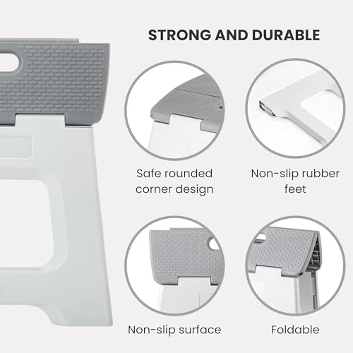 Vigar Compact Foldable Step Stool, 10-1/2-Inch, Gray - Image 4