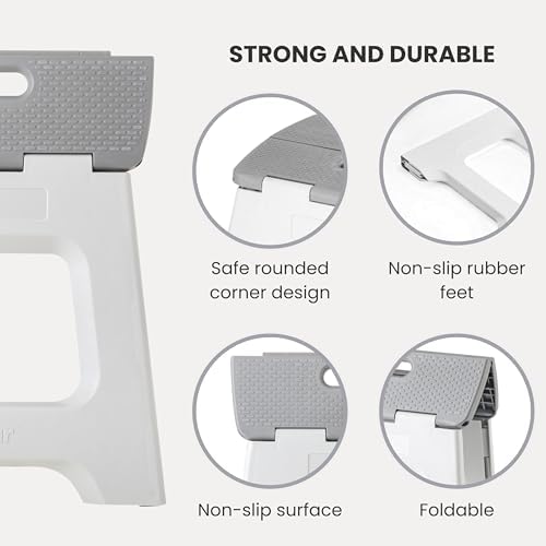 Vigar Compact Foldable Step Stool, 12-1/2-Inch, Gray - Image 4