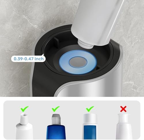 2 Toothbrush Holders, Automatic Toothpaste Dispenser Wall Mounted - Image 2
