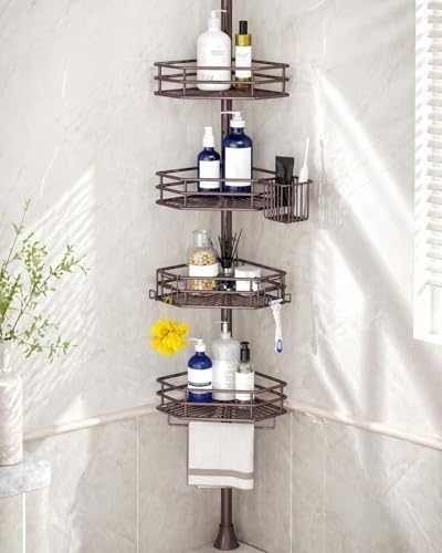 SEIRIONE Rustproof Corner Shower Caddy Tension Pole for Bathroom Storage by SEIRIONE