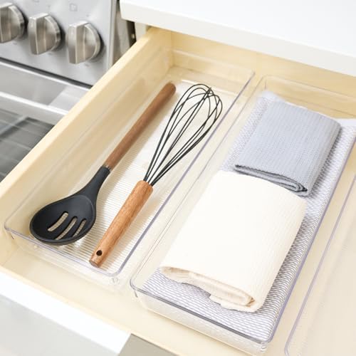 iDesign 5-Piece Kitchen Drawer Organizer Set, Clear - Image 3